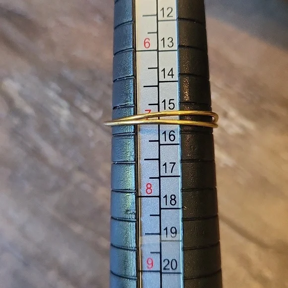 Gold Tone Iridescent Bead Wire Wrapped Ring, Size 7 - Picture 11 of 11